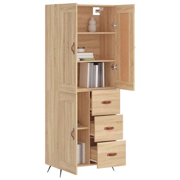Kõrge kapp, Sonoma tamm, 69,5 × 34 × 180 cm, tehispuit