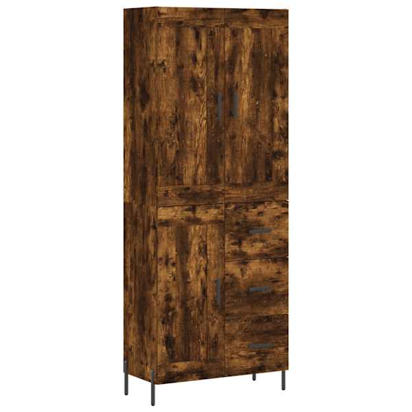 Kõrge kapp, suitsutatud tamm, 69,5 × 34 × 180 cm, tehispuit