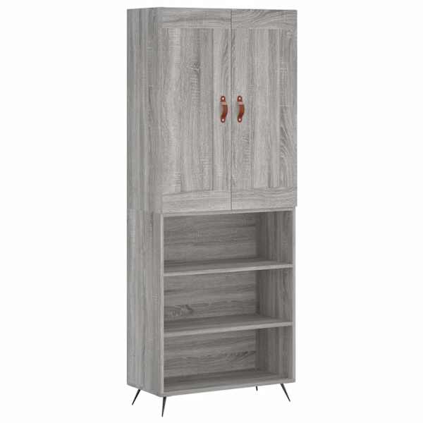 Kõrge kapp, hall Sonoma tamm, 69,5 × 34 × 180 cm, tehispuit