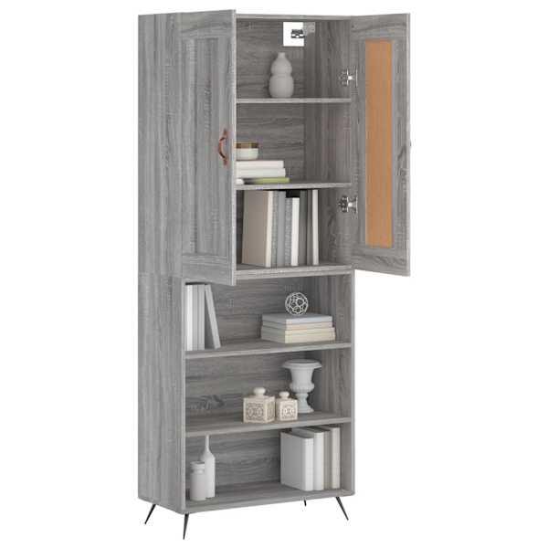 Kõrge kapp, hall Sonoma tamm, 69,5 × 34 × 180 cm, tehispuit