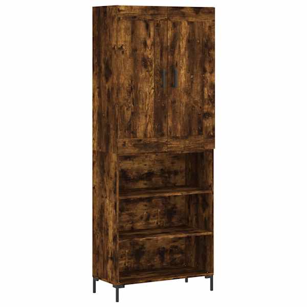 Kõrge kapp, suitsutatud tamm, 69,5 × 34 × 180 cm, tehispuit