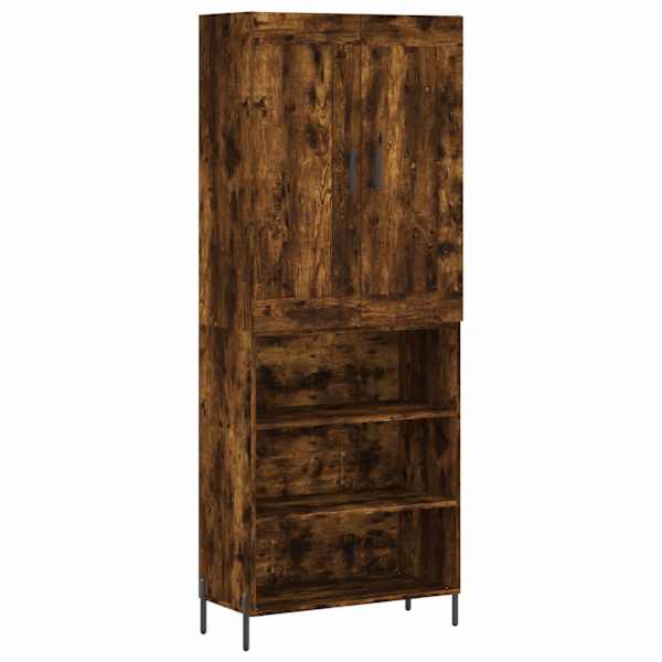 Kõrge kapp, suitsutatud tamm, 69,5 × 34 × 180 cm, tehispuit