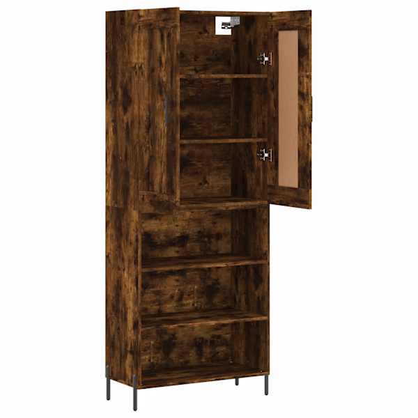 Kõrge kapp, suitsutatud tamm, 69,5 × 34 × 180 cm, tehispuit