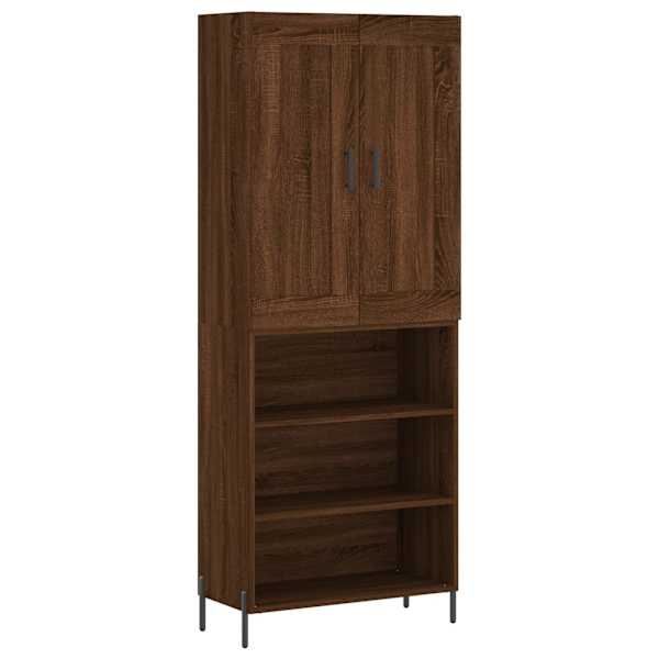 Kõrge kapp, pruun tamm, 69,5 × 34 × 180 cm, tehispuit