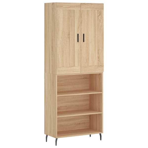 Kõrge kapp, Sonoma tamm, 69,5 × 34 × 180 cm, tehispuit