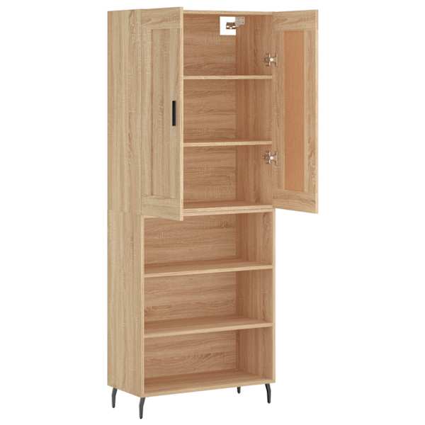 Kõrge kapp, Sonoma tamm, 69,5 × 34 × 180 cm, tehispuit