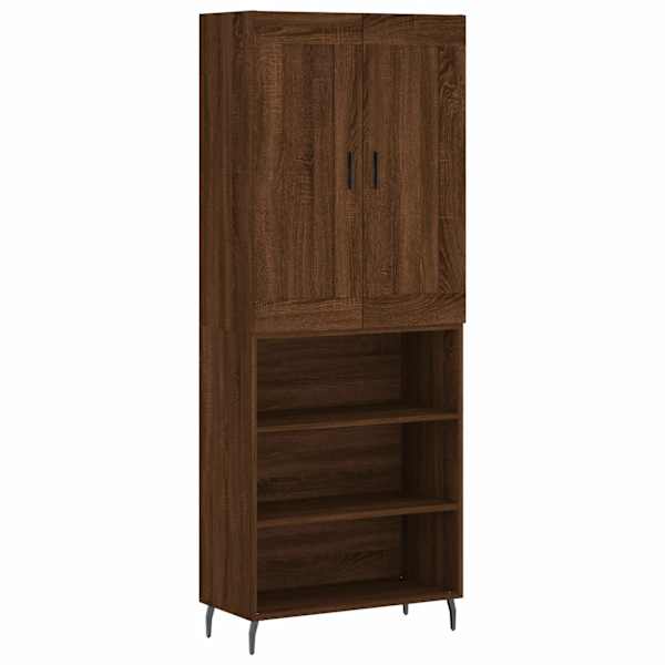 Kõrge kapp, pruun tamm, 69,5 × 34 × 180 cm, tehispuit