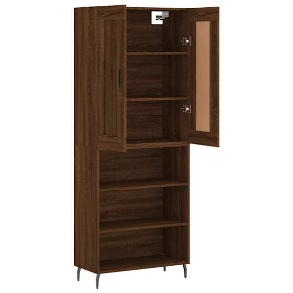 Kõrge kapp, pruun tamm, 69,5 × 34 × 180 cm, tehispuit