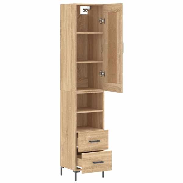 Kõrge kapp, Sonoma tamm, 34,5 × 34 × 180 cm, tehispuit