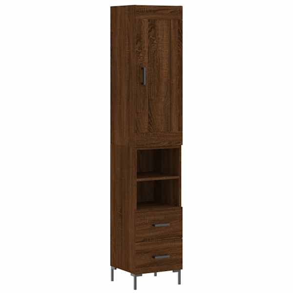 Kõrge kapp, pruun tamm, 34,5 × 34 × 180 cm, tehispuit