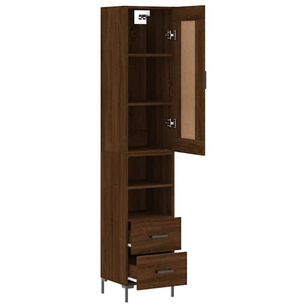 Kõrge kapp, pruun tamm, 34,5 × 34 × 180 cm, tehispuit