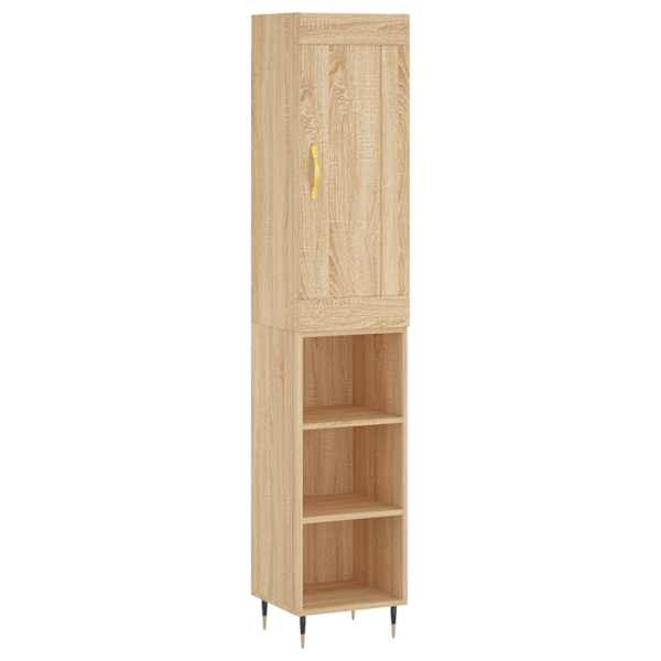 Kõrge kapp, Sonoma tamm, 34,5 × 34 × 180 cm, tehispuit