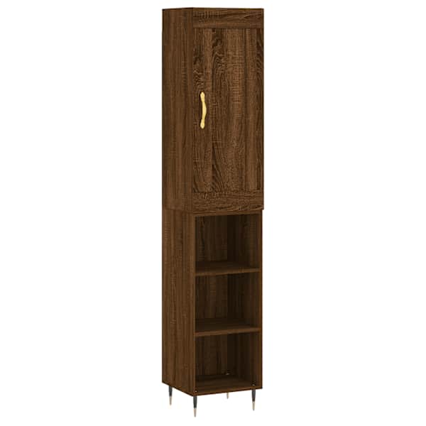 Kõrge kapp, pruun tamm, 34,5 × 34 × 180 cm, tehispuit