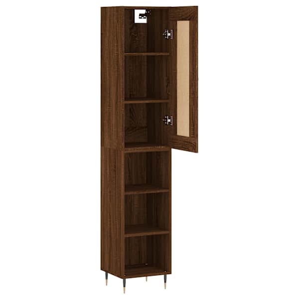 Kõrge kapp, pruun tamm, 34,5 × 34 × 180 cm, tehispuit