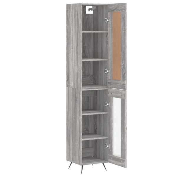 Kõrge kapp, hall Sonoma tamm, 34,5 × 34 × 180 cm, tehispuit