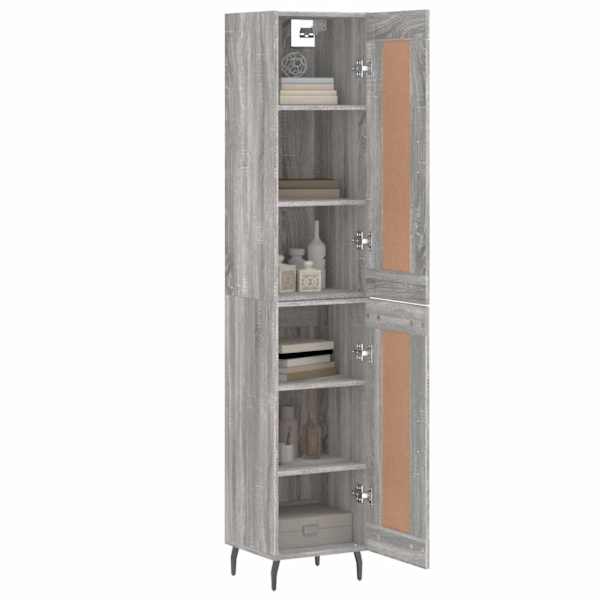 Kõrge kapp, hall Sonoma tamm, 34,5 × 34 × 180 cm, tehispuit