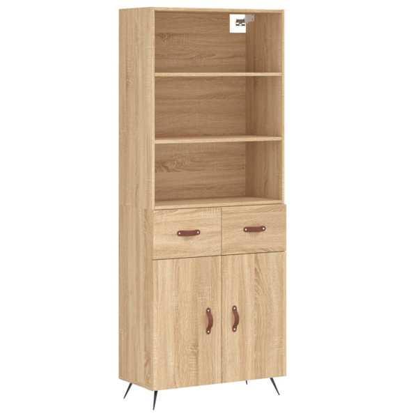 Kõrge kapp, Sonoma tamm, 69,5 × 34 × 180 cm, tehispuit