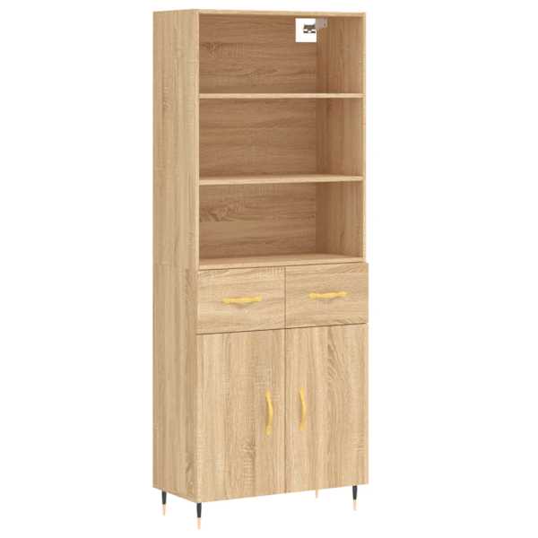Kõrge kapp, Sonoma tamm, 69,5 × 34 × 180 cm, tehispuit
