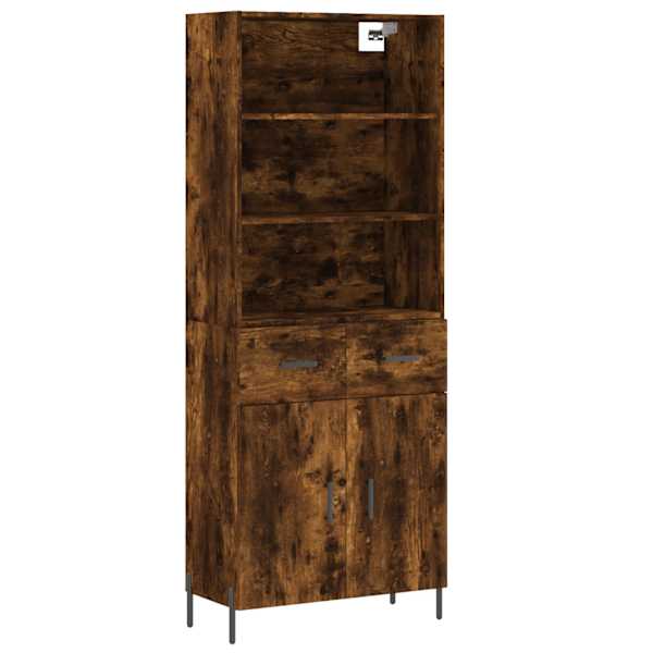 Kõrge kapp, suitsutatud tamm, 69,5 × 34 × 180 cm, tehispuit