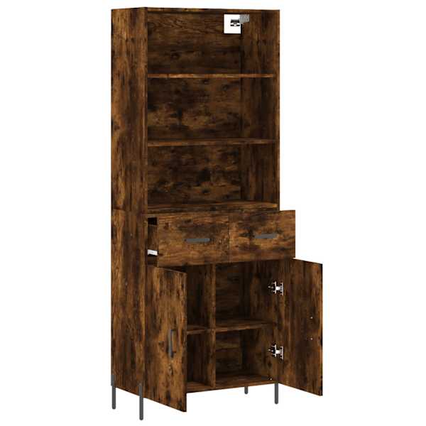 Kõrge kapp, suitsutatud tamm, 69,5 × 34 × 180 cm, tehispuit