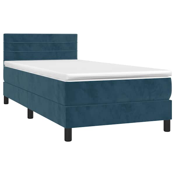 Kontinentaalvoodi koos madratsiga, tumesinine, 100 × 200 cm, samet — mudel 3141351