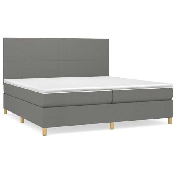 Kontinentaalvoodi koos 2 madratsiga, tumehall, 200 × 200 cm, kangas — mudel 3142202