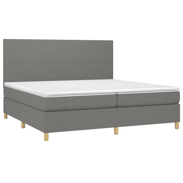 Kontinentaalvoodi koos 2 madratsiga, tumehall, 200 × 200 cm, kangas — mudel 3142202