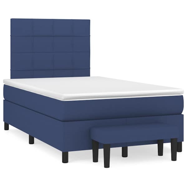 Kontinentaalvoodi koos madratsiga, sinine, 120 × 200 cm, kangas — mudel 3136587