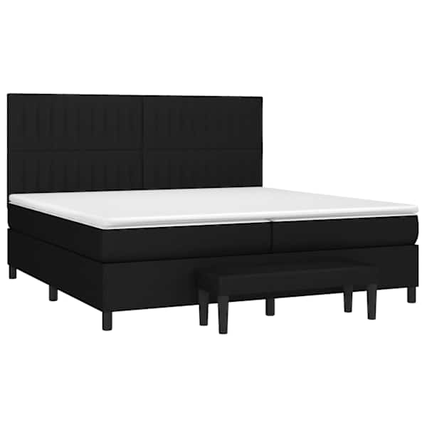 Kontinentaalvoodi koos 2 madratsiga, must, 200 × 200 cm, kangas — mudel 3136783