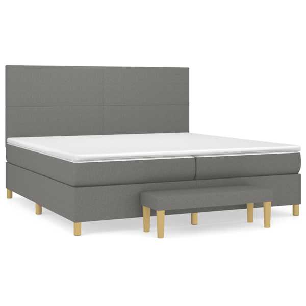 Kontinentaalvoodi koos 2 madratsiga, tumehall, 200 × 200 cm, kangas — mudel 3137022