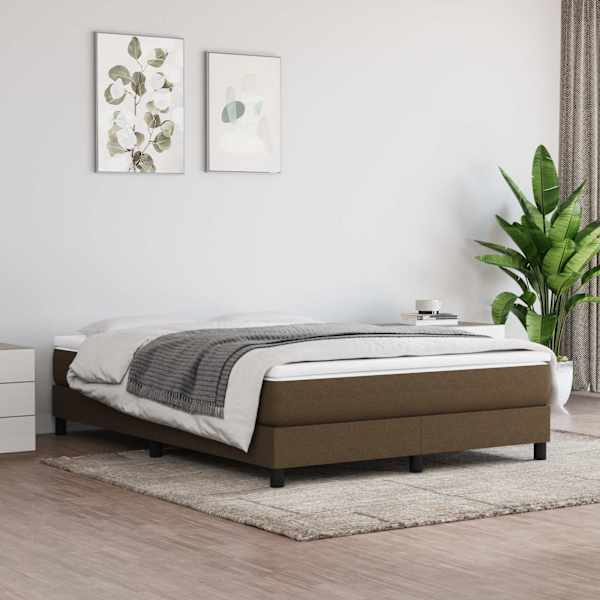 Kontinentaalvoodi koos madratsiga, tumepruun, 160 × 200 cm, kangas — mudel 3144088