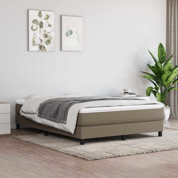 Kontinentaalvoodi koos madratsiga, pruunikashall, 160 × 200 cm, kangas — mudel 3144089