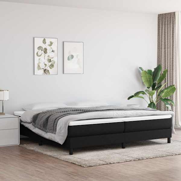 Kontinentaalvoodi koos 2 madratsiga, must, 200 × 200 cm, kangas — mudel 3144103