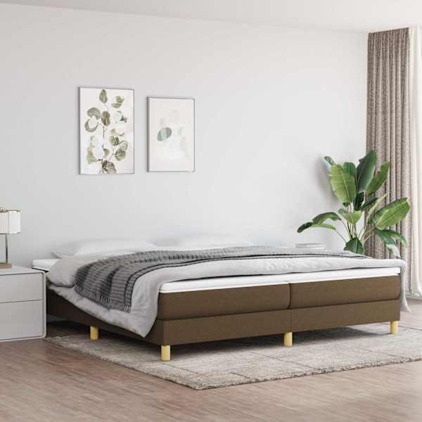 Kontinentaalvoodi koos 2 madratsiga, tumepruun, 200 × 200 cm, kangas — mudel 3144202