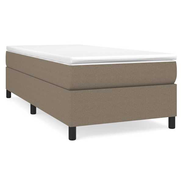 Kontinentaalvoodi koos madratsiga, pruunikashall, 90 × 200 cm, kangas — mudel 3144395