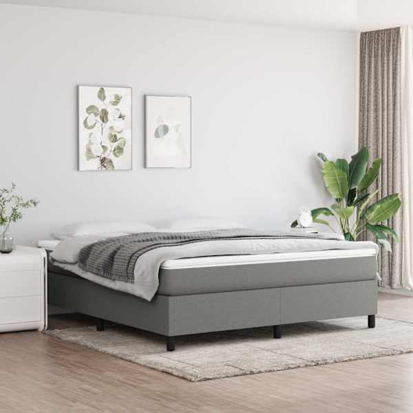 Kontinentaalvoodi koos madratsiga, tumehall, 160 × 200 cm, kangas — mudel 3144432