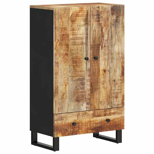 Sahtliga kõrge kapp, 60 × 33 × 100 cm, mangopuit ja raud