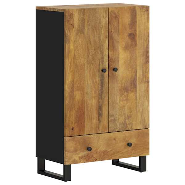 Sahtliga kõrge kapp, 60 × 33 × 100 cm, mangopuit ja raud
