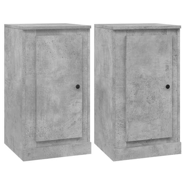 Puhvetkapid 2 tk, betoonhall, 37,5 × 35,5 × 67,5 cm, tehispuit