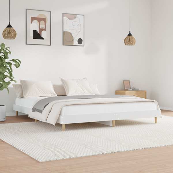 Voodiraam, valge, 120 × 200 cm, tehispuit — mudel 832045