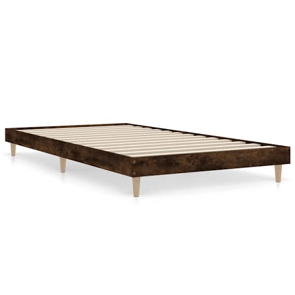Voodiraam peatsiga, suitsutatud tamm, 90 × 200 cm — mudel 832066