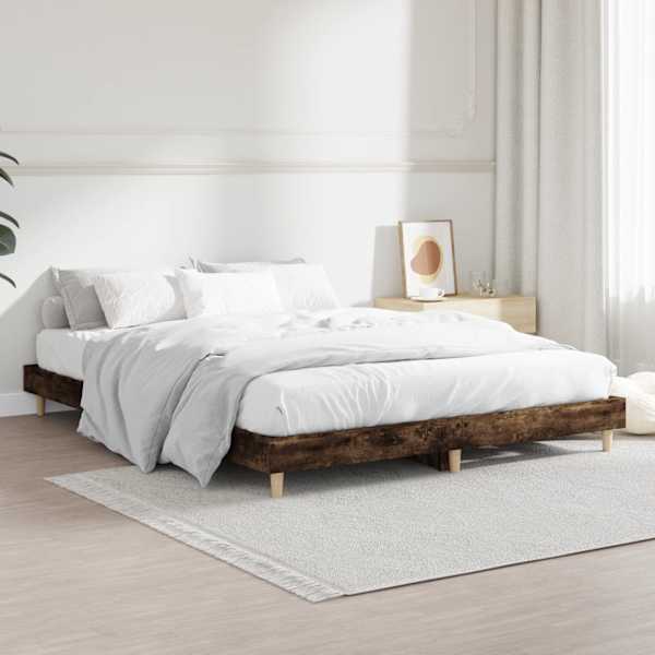 Voodiraam, suitsutatud tamm, 135 × 190 cm, tehispuit — mudel 832082