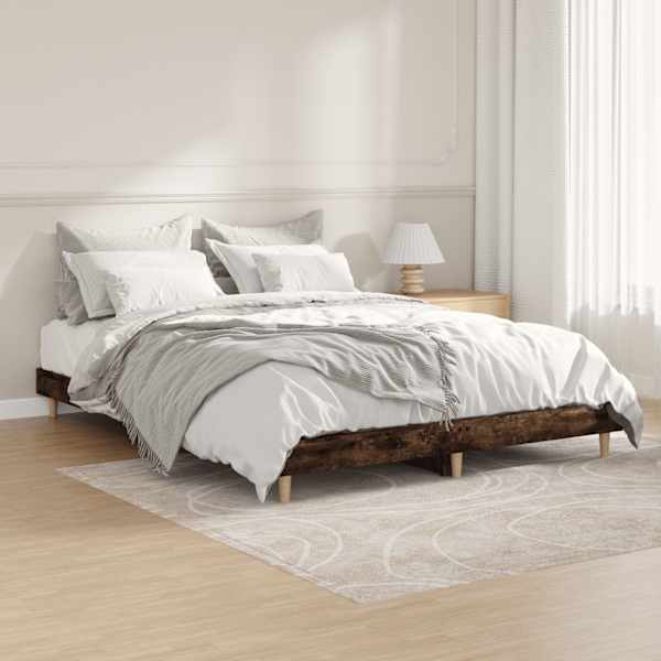Voodiraam, suitsutatud tamm, 135 × 190 cm, tehispuit — mudel 832082
