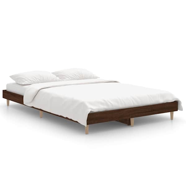 Voodiraam peatsiga, pruun tamm, 120 × 190 cm — mudel 832092