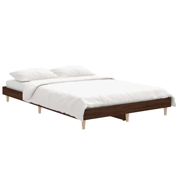 Voodiraam peatsiga, pruun tamm, 120 × 190 cm — mudel 832092