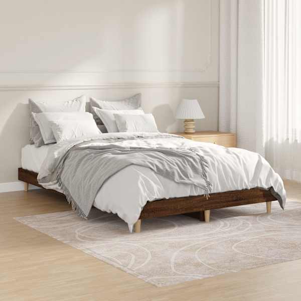 Voodiraam peatsiga, pruun tamm, 120 × 190 cm — mudel 832092