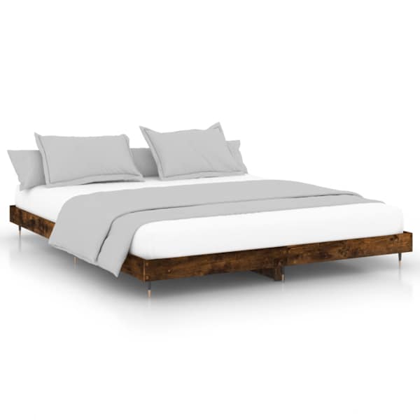 Voodiraam peatsiga, suitsutatud tamm, 120 × 200 cm — mudel 832154