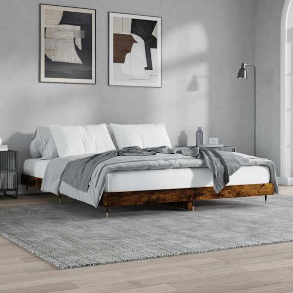 Voodiraam peatsiga, suitsutatud tamm, 120 × 200 cm — mudel 832154