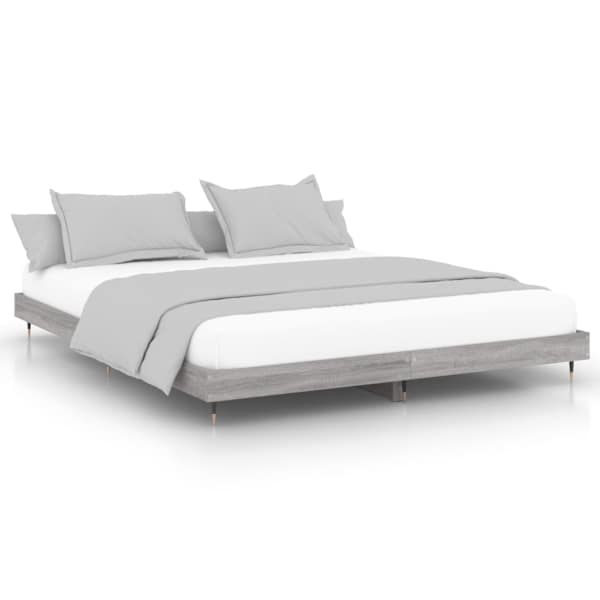 Voodiraam, hall sonoma tamm, 120 × 200 cm, tehispuit — mudel 832155
