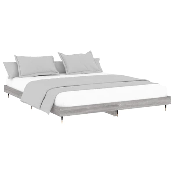 Voodiraam, hall sonoma tamm, 120 × 200 cm, tehispuit — mudel 832155